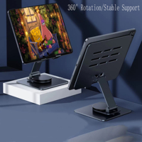 Support d'ordinateur portable flexible et rotatif à 360 degrés, support de table de bureau réglable en métal pour une utilisation en intérieur, pliable