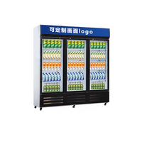 Réfrigérateur Vitrine Commercial Personnalisé en Gros avec Double Porte Vitrée pour Boissons et Bières