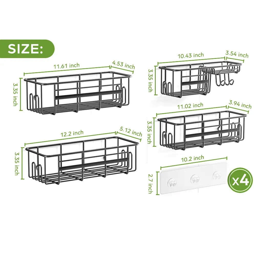 Étagère de salle de bain sans perforation support mural Caddies de douche multifonctionnels