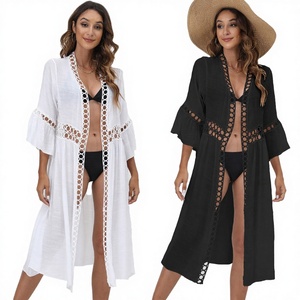 Kimono de encaje transpirable ecológico liso para mujer, ideal como bata de playa o traje de baño, venta al por mayor de fábrica para vacaciones - Product Image 2