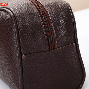 Trousses de Toilette <span class=keywords><strong>Homme</strong></span> Grande Capacité Sac de Rangement Personnalisé en PU Trousse de Maquillage Femme à Fermeture Éclair <span class=keywords><strong>Pochette</strong></span> Cosmétique en <span class=keywords><strong>Cuir</strong></span> PU Vente en Gros - Product Image 3
