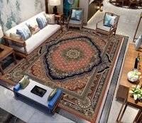 Tapis moderne réversible en polyester à motif floral bohème, fabriqué à la machine, pour salons – Convient aux animaux domestiques, antidérapant, écologique et rembourré