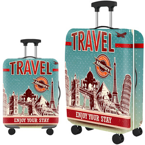 Housse de valise imperméable à motif géométrique en tissu polyester avec fermeture élastique pour la protection des bagages – Offre Spéciale - Product Image 1