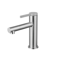 Robinet de lavabo sanitaire en laiton chromé et acier inoxydable brossé 304 pour salle de bain de maison, villa, appartement