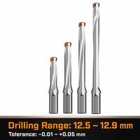 DRRISI Foret couronne 12,5-12,9 mm, foret à trous profonds robuste, porte-outil de type pelle, lame à tête rotative, foret rapide CNC