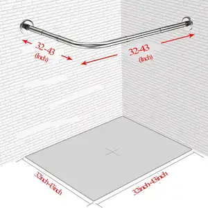 Hot-selling L Shaped Bathroom Bathtub Corner Shower Curtain Rod