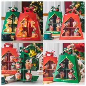 <span class=keywords><strong>2025</strong></span> giáng sinh xách tay 2 Tier Khay bánh rõ ràng cửa sổ buổi chiều trà giấy cốc bánh đứng Đặt món tráng miệng đóng gói hộp giấy - Product Image 1