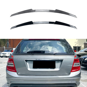 Mercedes-Benz Rear Spoiler Piano Black Carbon Fiber Texture ABS Wing Shaped Trunk Lip 2008-2014 C-Class Estate S204 - Product Image 1