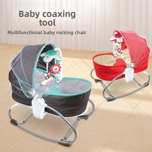3-in-1 Newborn Baby Rocking Chair with <b>Vibration</b>, Music, Remote <b>Control</b>, Toys & Portable Folding Cradle Swing Sleeper - Product Image 5