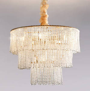 Raindrop Lámparas colgantes Sala de estar Dormitorio Montaje Techo Cuentas de cristal Candelabros lámpara - Product Image 1