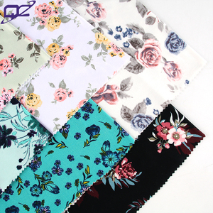 Dbp Đôi Chải Không Có Moq Thoáng Khí Wicking <span class=keywords><strong>4</strong></span> Cách Căng <span class=keywords><strong>Spandex</strong></span> Polyester Floral In Vải Cho Ăn Mặc - Product Image 2