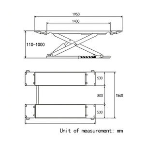 3000kg/3500kg/4000kg 1.2m/1.4m Hidrolik 110v/220v/380v Pengangkat Mobil Hidrolik Model Gunting Bergerak Lift Mobil Hidrolik Model Gunting - Product Image 2