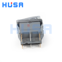 HUSA HSRS28 * 22 20A 250V AC DPDT Interrupteur à bouton-poussoir à courant élevé 28*22mm Interrupteur à bascule étanche en acier inoxydable avec lumière LED