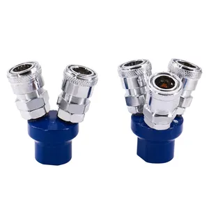 C Type Multi Pipe Quick Connect Air Fittings One Touch Pneumatic Fittings SMV Round Two Way And SMY Round Tee Air Fittings