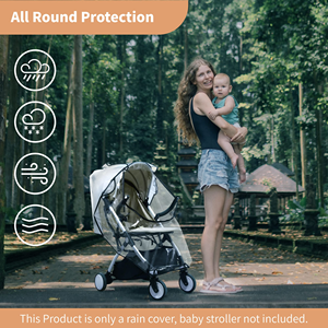 Children's Buggy Weather Shield Non-Toxic Transparent Pushchair Rain <b>Cover</b> for Buggies and Pushchairs with Large <b>Window</b> - Product Image 5