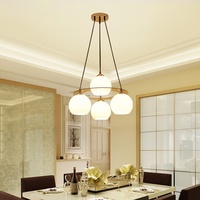 Lustre LED en fer et verre noir pour restaurant, moderne, simple, chaleureux, pour salle à manger, chambre, bar, escalier, avec variation de trois couleurs, créatif