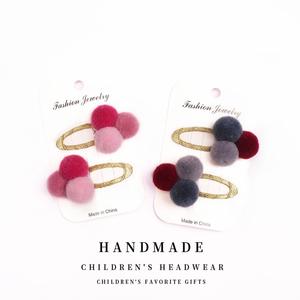 مشابك شعر مصنوعة يدويًا لطيفة من مادة BB للفتيات 5 حلوة الطراز Pom إكسسوارات شعر للأطفال هدايا مفضلة - Product Image 5