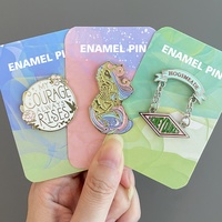 Logo personnalisé Écologique Broches En Gros Chapeau Cap Insigne En Métal Sérigraphie Épinglettes Glitter Dur Émail Pin avec Carte De Support