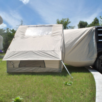 Tente de voiture gonflable avec fenêtre de toit, tente arrière de voiture gonflable avec pompe, tente de glamping gonflable pour hayon de SUV de 6,3 mètres carrés