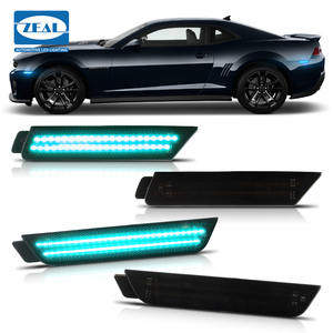Luces Laterales LED de 4 Piezas al por Mayor, Lente Ahumada Azul de <span class=keywords><strong>Doble</strong></span> Línea para Chevrolet Camaro 2010-2015, Luces Intermitentes Indicadoras - Product Image 1