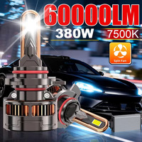 Ampoules de phares LED 60000LM pour voitures FS 90, ampoules de remplacement automatiques 12V 9005, 2 pièces