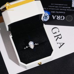 Anillo de Compromiso de Diamante con Corte de Pera, Joyería Fina al por Mayor, Plata de Ley 925, Anillo de Diamante Moissanita GRA VVS para Mujer - Product Image 2