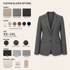 Blazers pour femmes, <span class=keywords><strong>veste</strong></span> cintrée formelle à un bouton, sur mesure, fabrication artisanale - Product Image 3