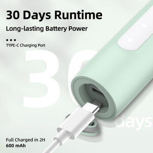 Cepillo de Dientes Eléctrico Sónico Verde Menta con Cerdas Suaves, Recargable por USB, Resistente al Agua IPX7 para Adultos - Product Image 6