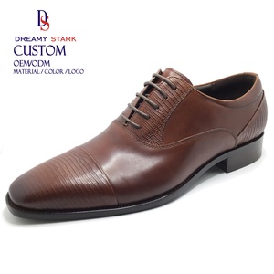 Dreamy Stark Hot <b>Sales</b> Custom Men's Business Formal Leather Shoes Luxury Emboss Pattern Leather Office Career Shoes Lace-up - Product Image 1