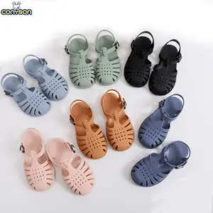 Conyson Hot Sale Kids Zomer Schoenen Jongens En Meisjes Solide Grid Romeinse Sandalen Voor Kinderen Strand Anti Slip Sandalen