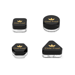 Jar Jars 3ml 5ml 7ml 9ml Childproof Lid Cube Jar Custom Printing Eye Cream Wax Jar Square Glass Concentrate Jars