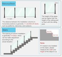 Balustrade et main courante de balcon extérieur modernes à faire soi-même, tube en acier inoxydable à fentes, garde-corps en verre pour sol, bâtiment