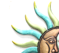 Ornement de salon soleil et étoile visage décoration fer métal tenture murale artisanat