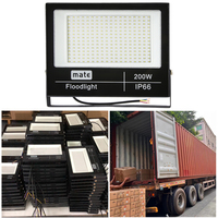 110V 220V Projecteur 50W 100W 150W 200W En Plein Air IP66 Noir Stade LED Lumière Crue Led Extérieur