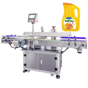 YIMU YM610 Full Automatic Square Flat Bottle Labeler For Orange Juice Self Adhesive Label Roll Sticker Applicator