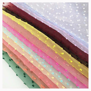 YX2002 2025 Diseñador de lujo Jacquard Organza Tela Poliéster rojo Dobby Dot Georgette Organza Tela para vestido de novia - Product Image 6