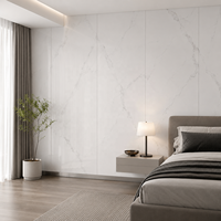 Panneau mural commercial WYRAX en PVC UV effet marbre blanc Panda 1220x2440mm 2.8mm, haute brillance, pour couloir d'appartement