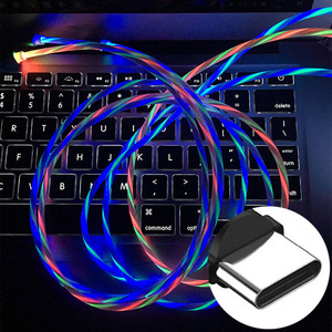 Cable magnético de luz LED para IPhone y Android, Cable <span class=keywords><strong>Micro</strong></span> <span class=keywords><strong>USB</strong></span> tipo C de carga rápida, <span class=keywords><strong>USB</strong></span>-C, imán de datos, cargador de teléfono móvil - Product Image 1