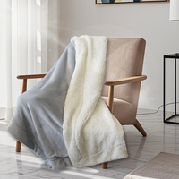Grande Vente Couverture Polaire Sherpa Douce et Résistante Personnalisée, Double Couche Épaisse Tricotée Multicolore, Plaid Pelucheux pour l'Hiver