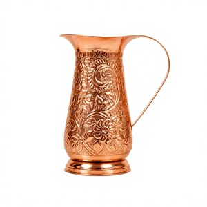 Vintage Hammered Copper Water Pitcher 1.7L Handmade Eco-Friendly Jug for Drinks & Wedding Use Classic Design - Product Image 5