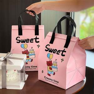 Sac isotherme réutilisable en non-tissé avec feuille d'aluminium, taille personnalisée, imperméable, pour emballage à emporter de café chaud/froid et gâteaux - Vente en gros - Product Image 6