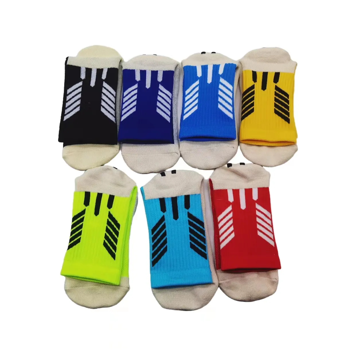 Großhandel individuelle bunte Fußball-Design-Grip Herren Fußball Sport rutschfeste Socken