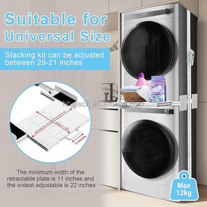 Kit de Apilamiento para Lavadora y Secadora 2025, Kit de Apilamiento Universal con Placa Deslizante Extraíble, Kit de Apilamiento Ajustable con Correa de Trinquete - Product Image 2