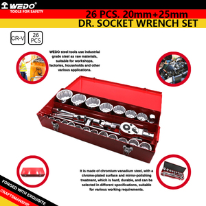 שוודו כרום ונדיום פלדה 26 יח 20 מ "מ + 25 מ" מ dr. סט מפתח ברגים - Product Image 5