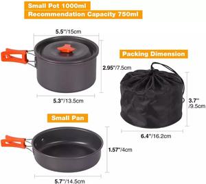 Kit <span class=keywords><strong>de</strong></span> cuisine <span class=keywords><strong>de</strong></span> camping pour équipement <span class=keywords><strong>de</strong></span> randonnée - Ensemble <span class=keywords><strong>de</strong></span> casseroles <span class=keywords><strong>et</strong></span> poêles <span class=keywords><strong>de</strong></span> camping pour sac à dos - Réchaud portable - Product Image 6