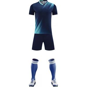 स्पीड थोक फुटबॉल सूट पुरुषों के प्रशिक्षण खेल में छोटी आस्तीन वी-गर्दन की सांस लेने योग्य त्वरित-शुष्क पॉलिएस्टर/सूती जैकेट - Product Image 4