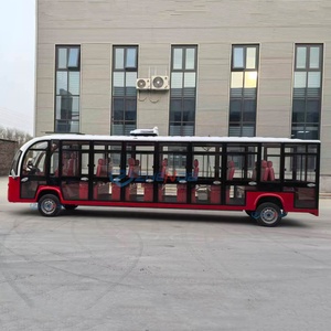 High Quality Mini <b>Red</b> Sightseeing Bus Car with Doors Electric Tour Bus Sightseeing Seater Sightseeing Bus for Sale - Product Image 3