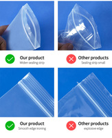 Sacs en plastique transparents en PE, étanches et auto-scellants avec fermeture éclair, tailles personnalisées (Grandes/Moyennes/Petites) pour aliments pour animaux de compagnie, vente en gros
