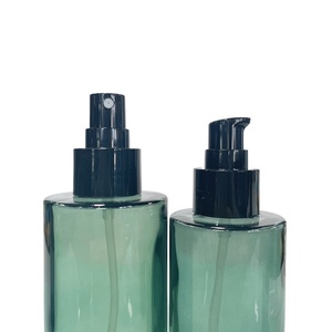 Thick Bottom Skincare Packaging Glass Jar Green <b>Clear</b> Toner Essence Serum Lotion Cosmetic Glass Bottle With Pump Spray - Product Image 4