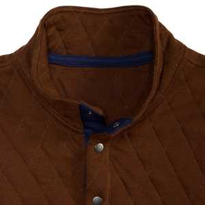 Men's <b>Quilted</b> Pullover <b>Sweatshirt</b> Mock Neck Casual Long Sleeve Waffle Texture Zipper Pocket Top - Product Image 2